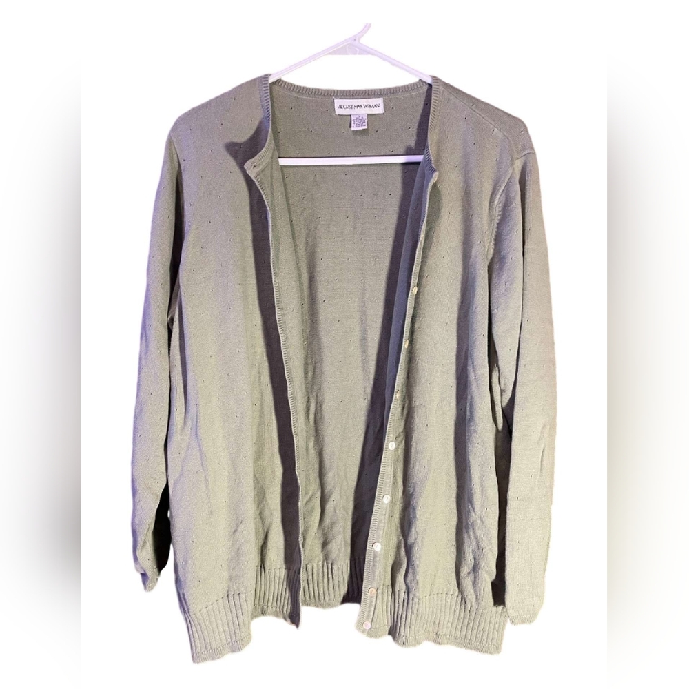 August Max Woman Knitted Button-Down Cardigan, Size 1X